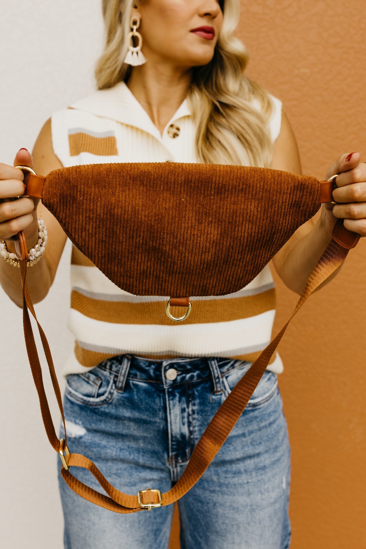 The Haylie Corduroy Sling Bag