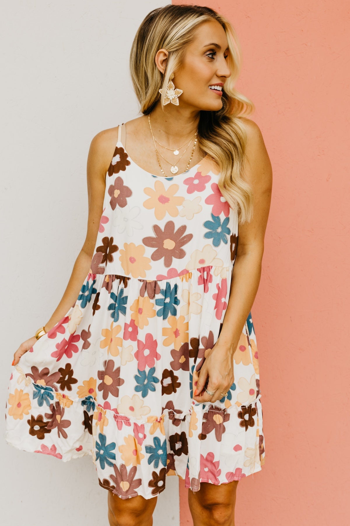 The Annika Floral Tiered Mini Dress