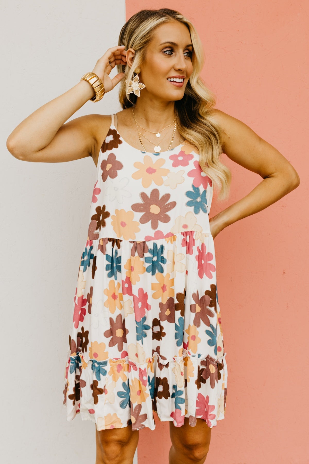 The Annika Floral Tiered Mini Dress