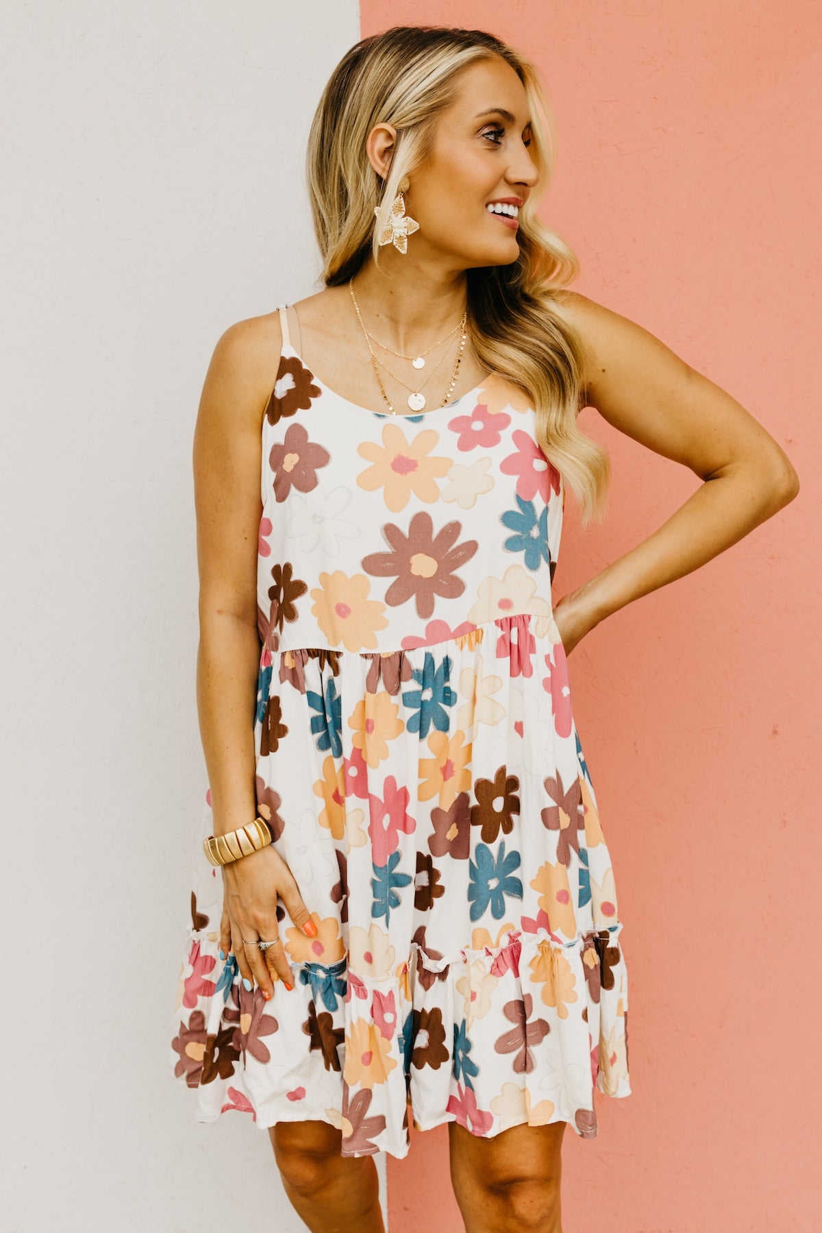 The Annika Floral Tiered Mini Dress