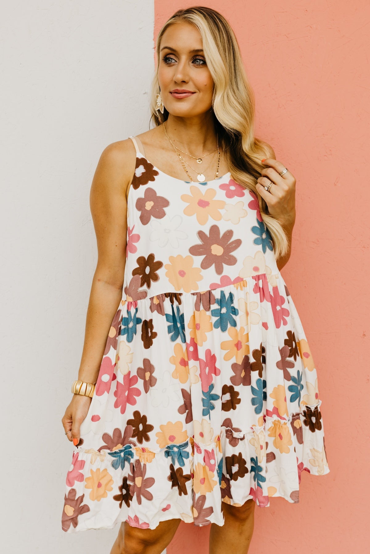 The Annika Floral Tiered Mini Dress