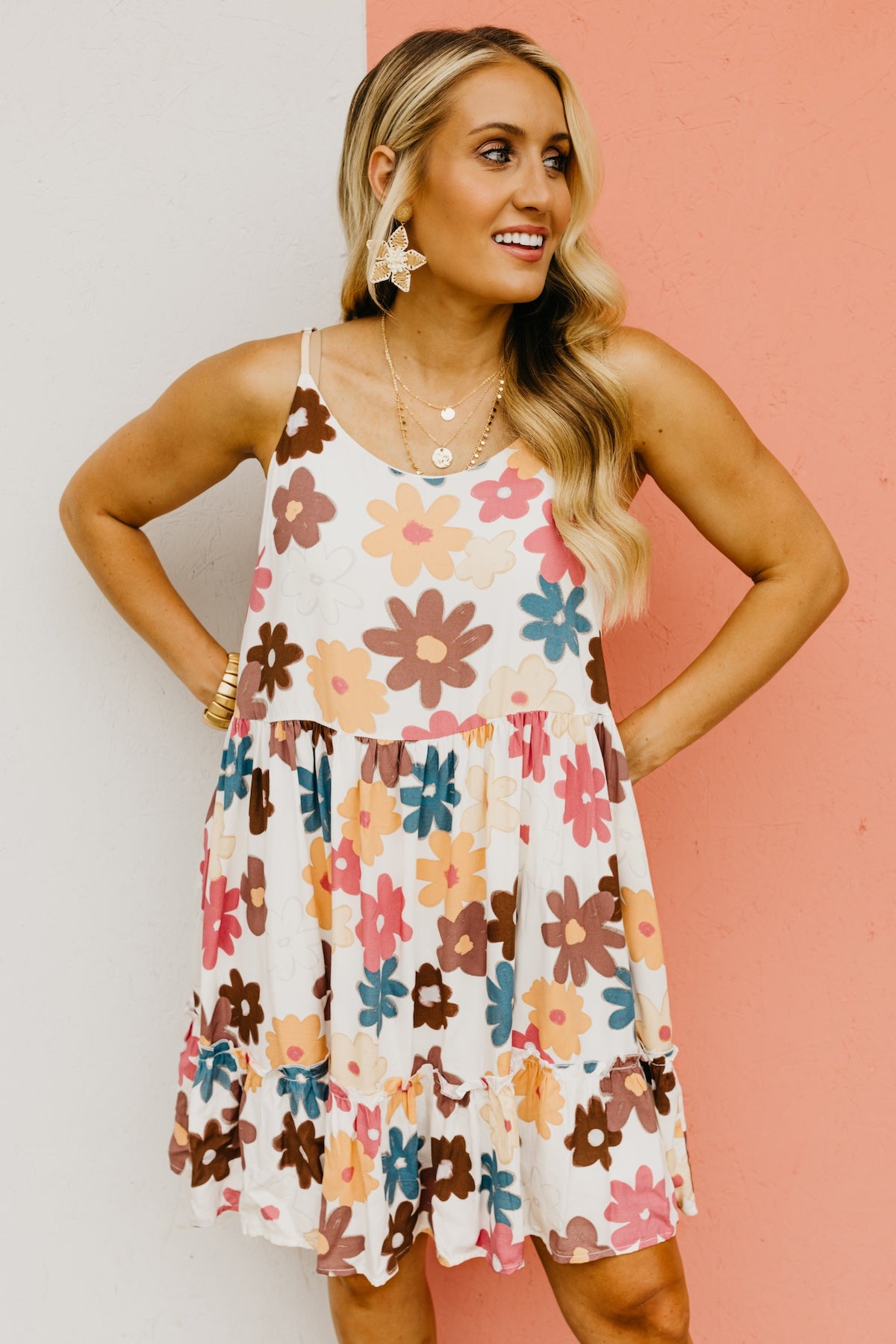 The Annika Floral Tiered Mini Dress