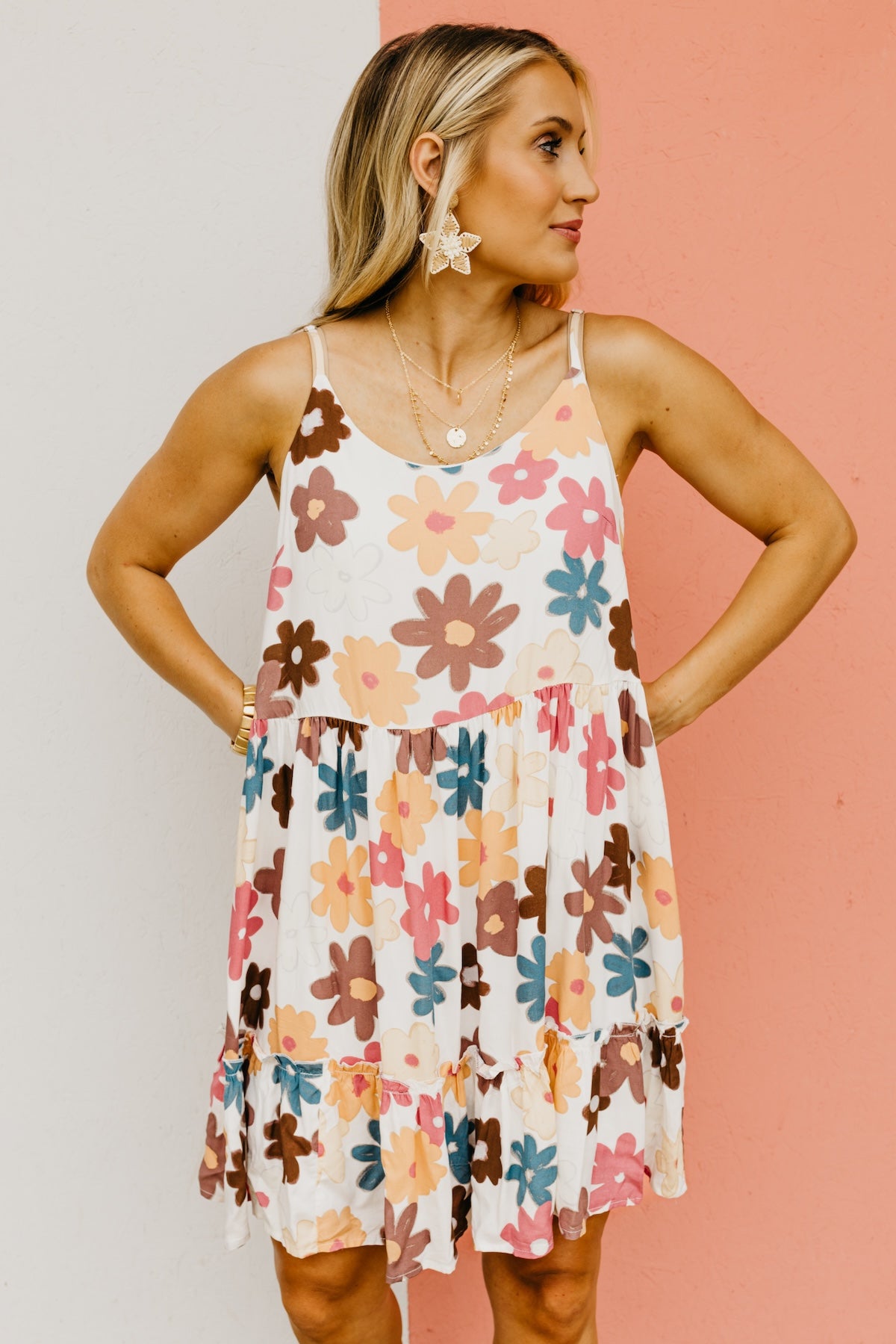 The Annika Floral Tiered Mini Dress