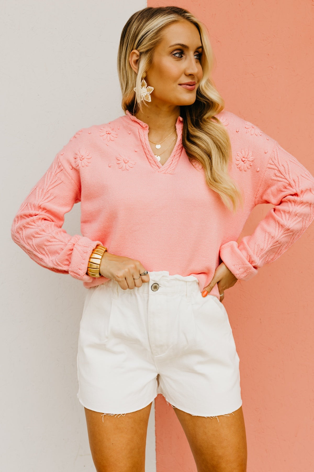 The Linda Floral Detail Sweater