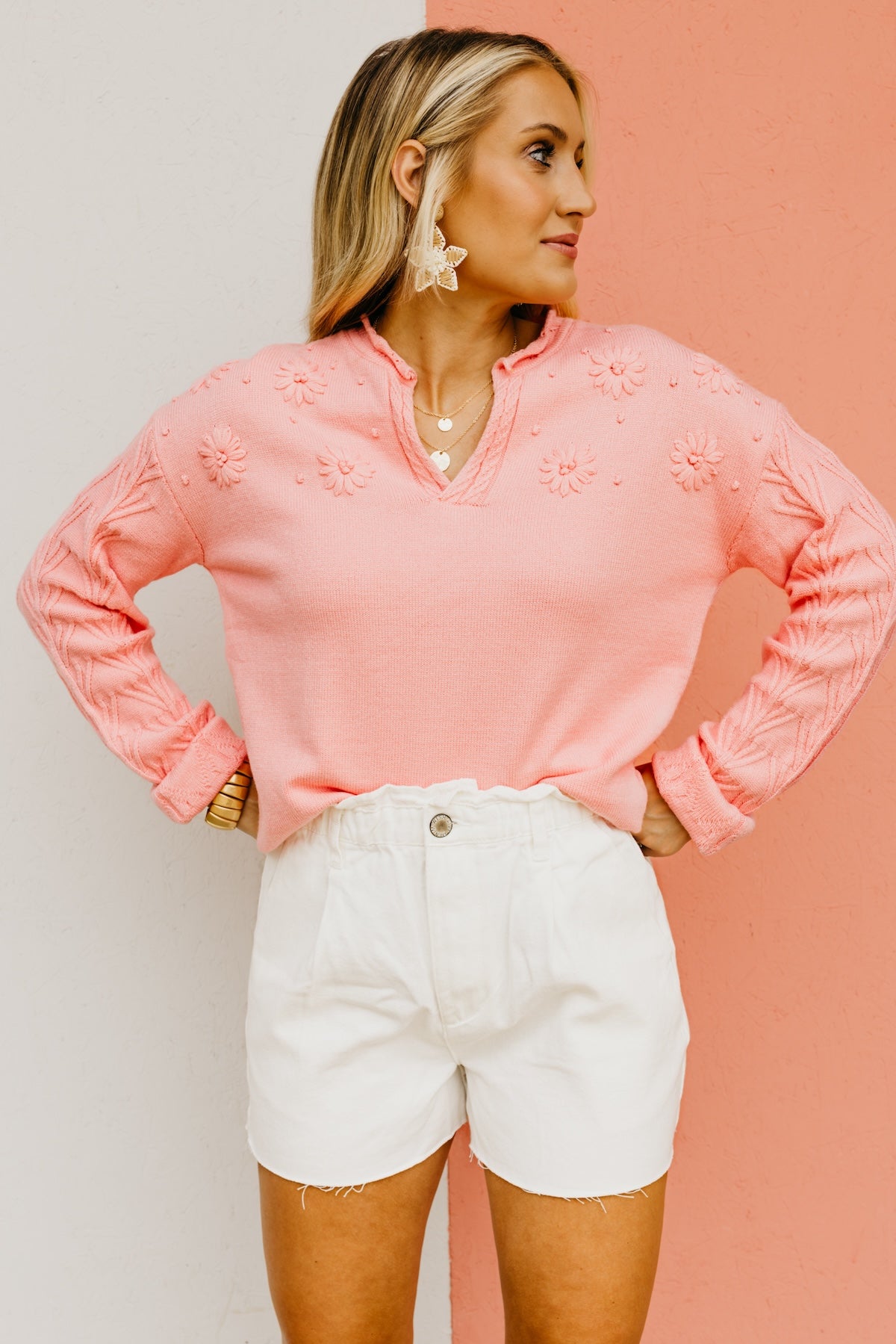 The Linda Floral Detail Sweater