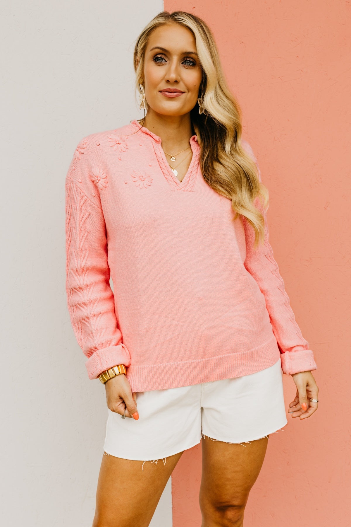 The Linda Floral Detail Sweater