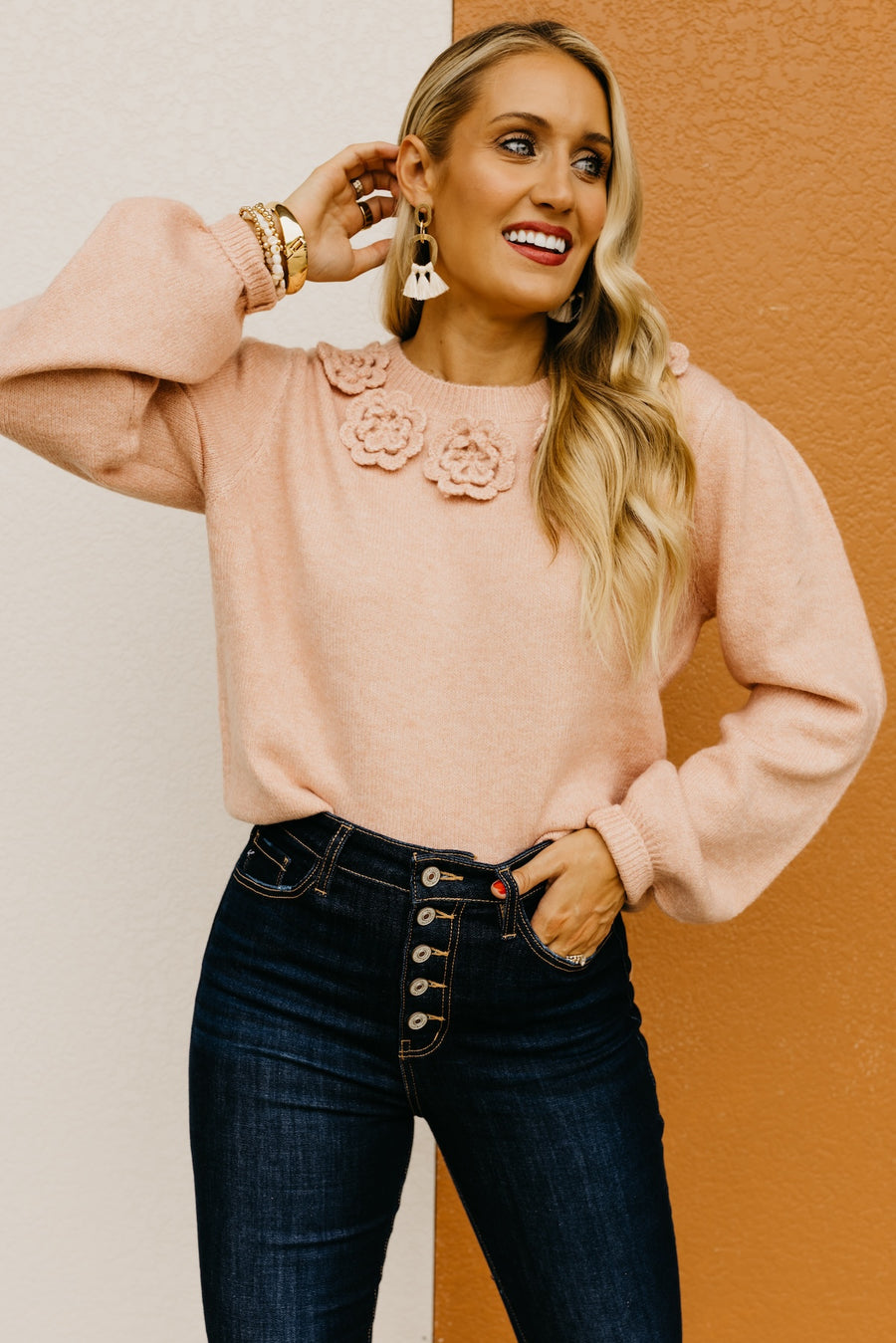 The Penny Floral Bib Sweater