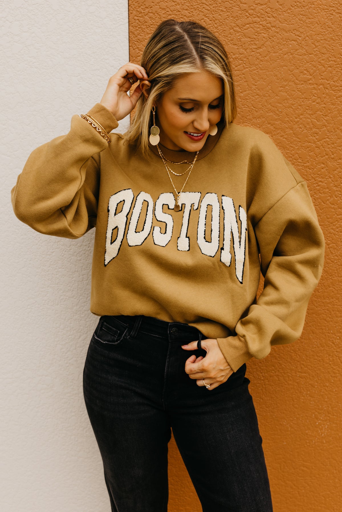 Hooded university best sale patch sweatshirt