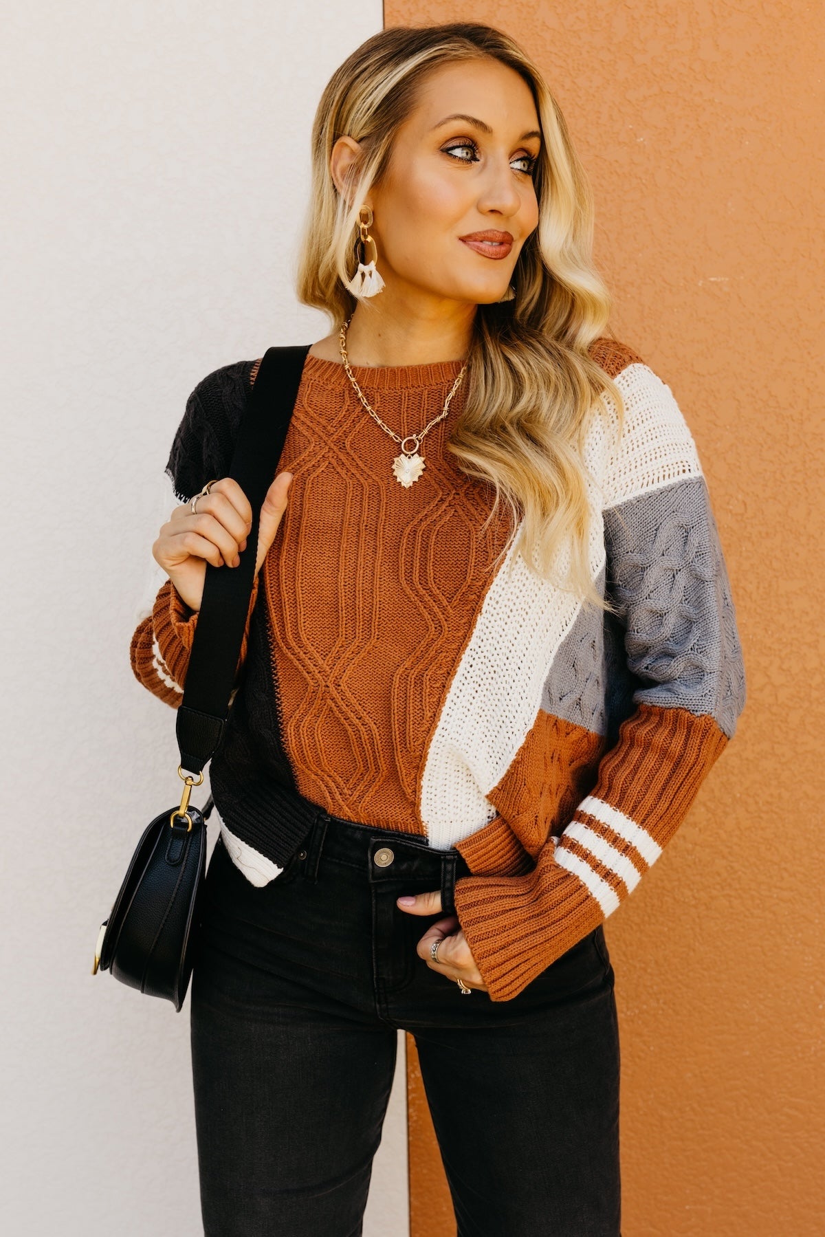 The Halle Color Block Sweater