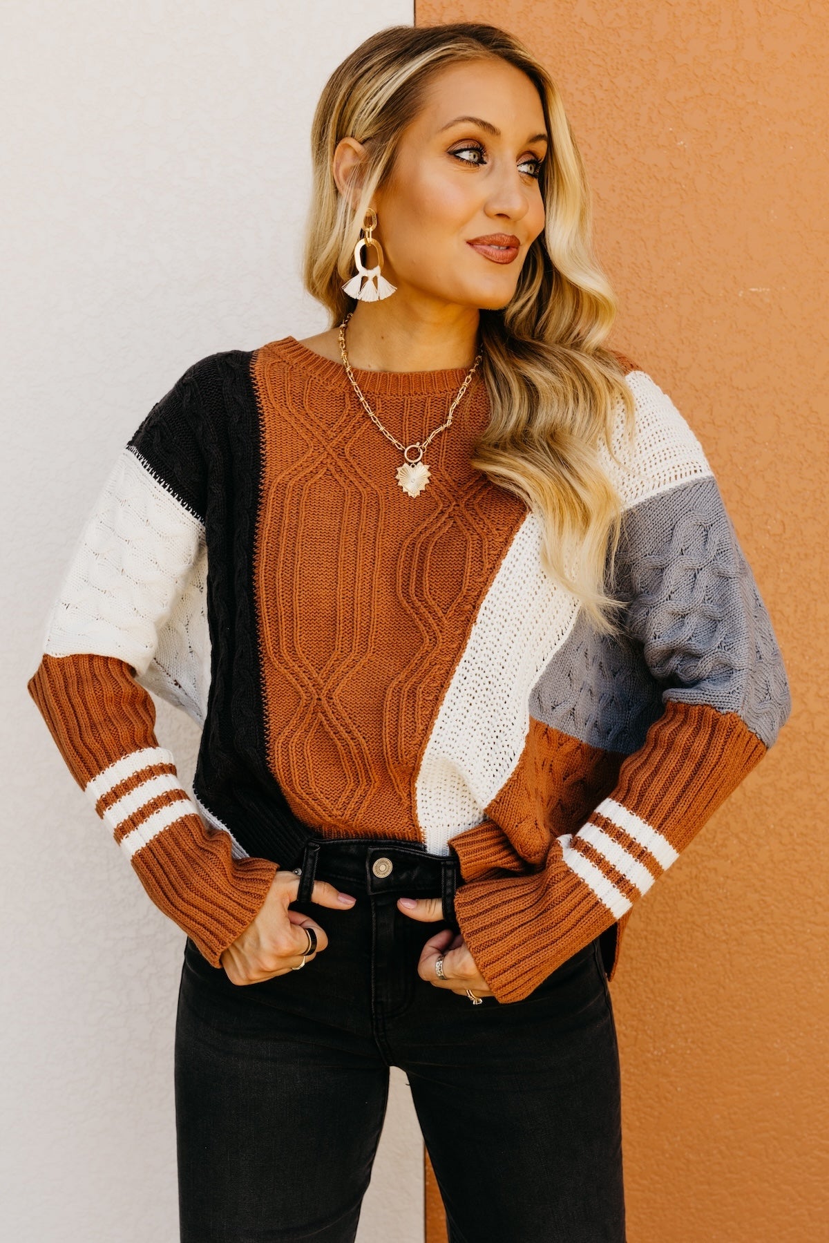 The Halle Color Block Sweater