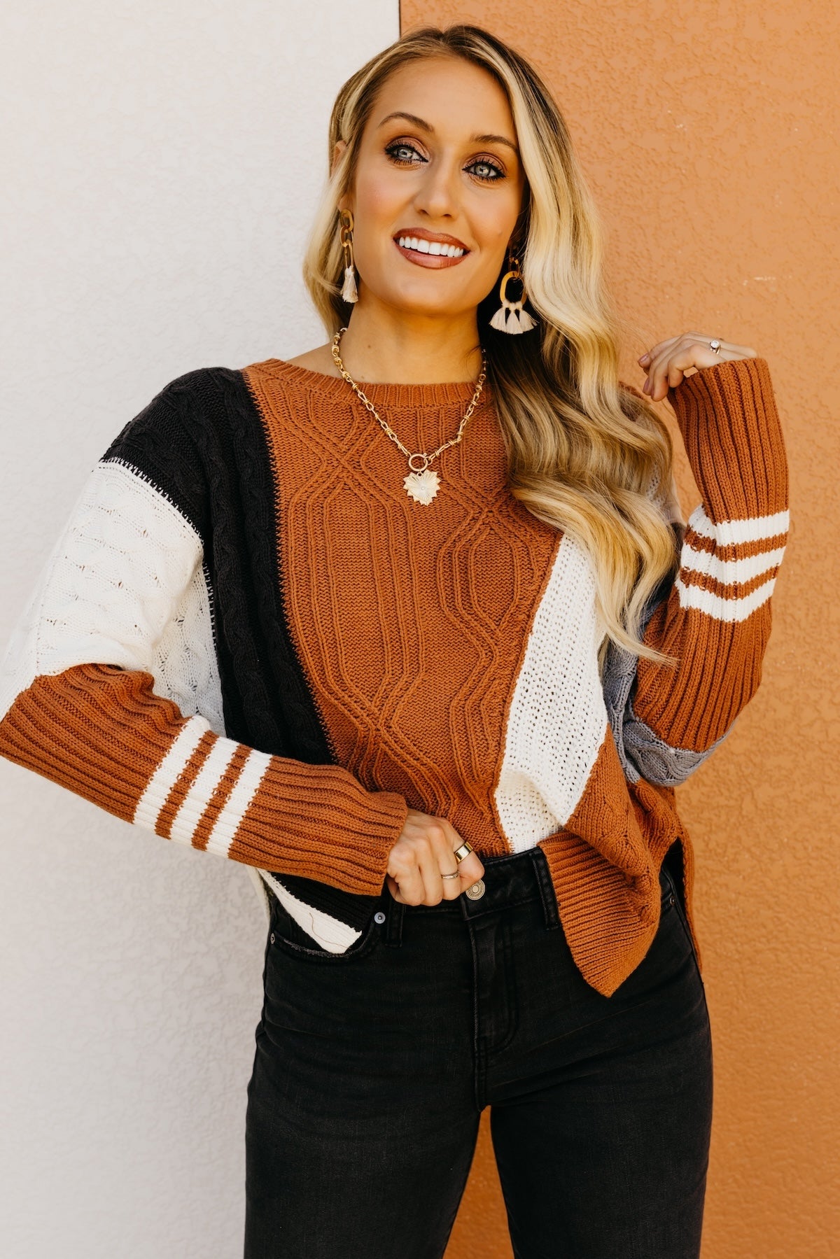 The Halle Color Block Sweater