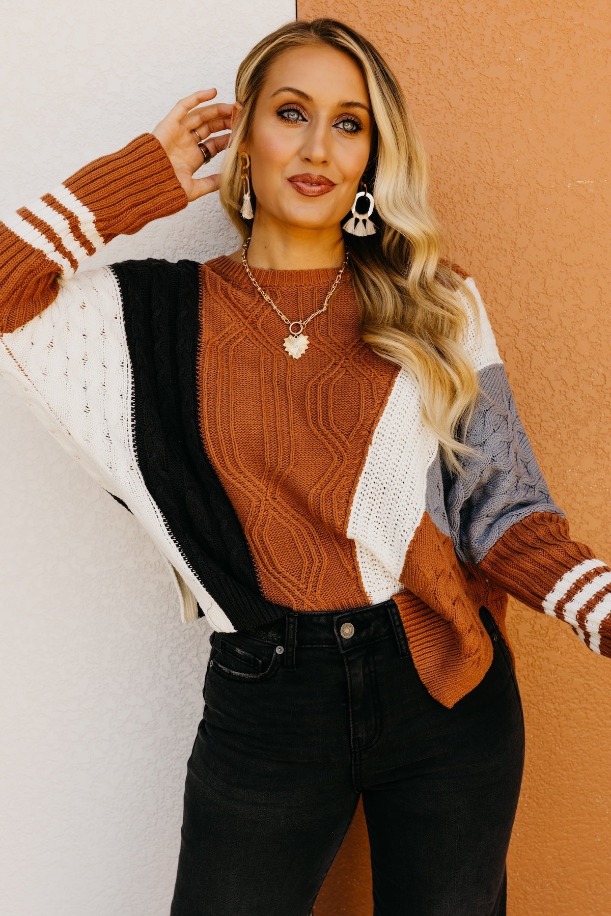 The Halle Color Block Sweater