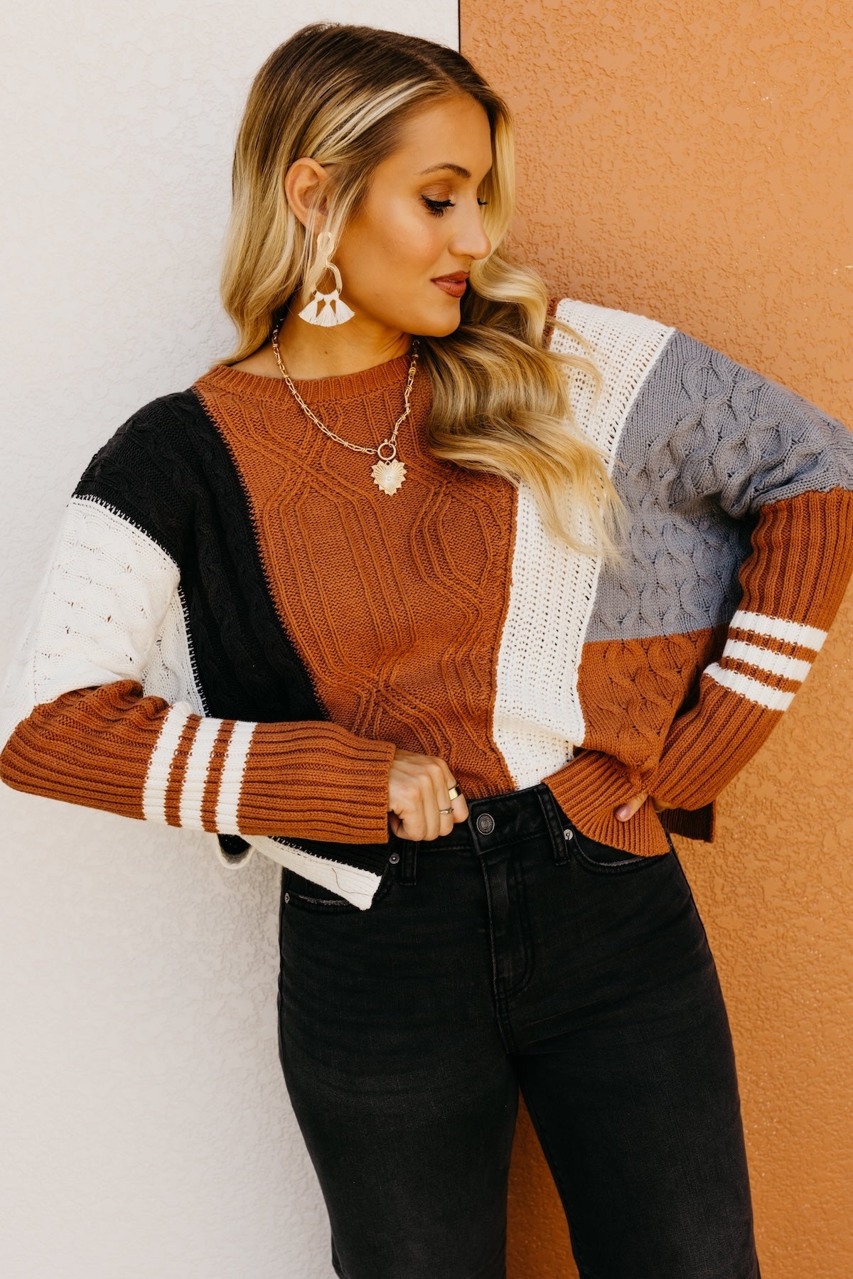 The Halle Color Block Sweater