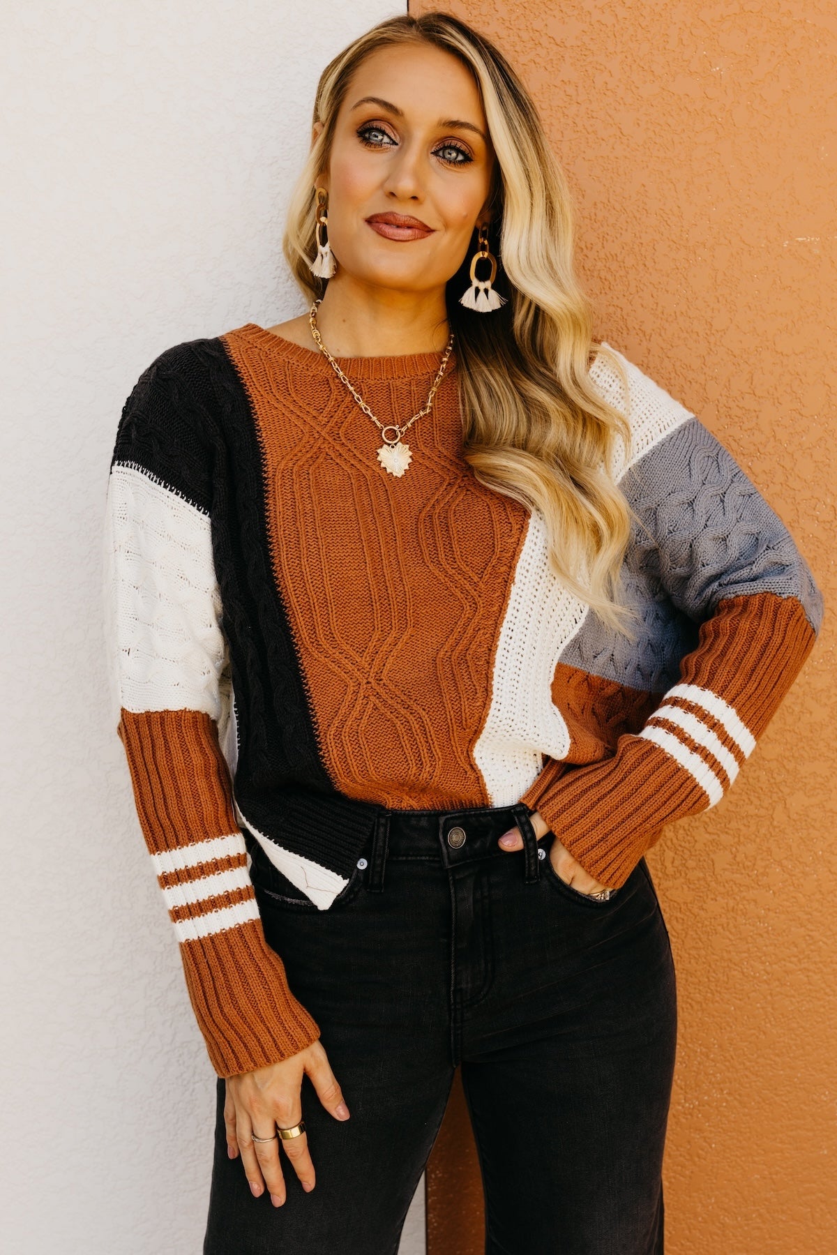 The Halle Color Block Sweater