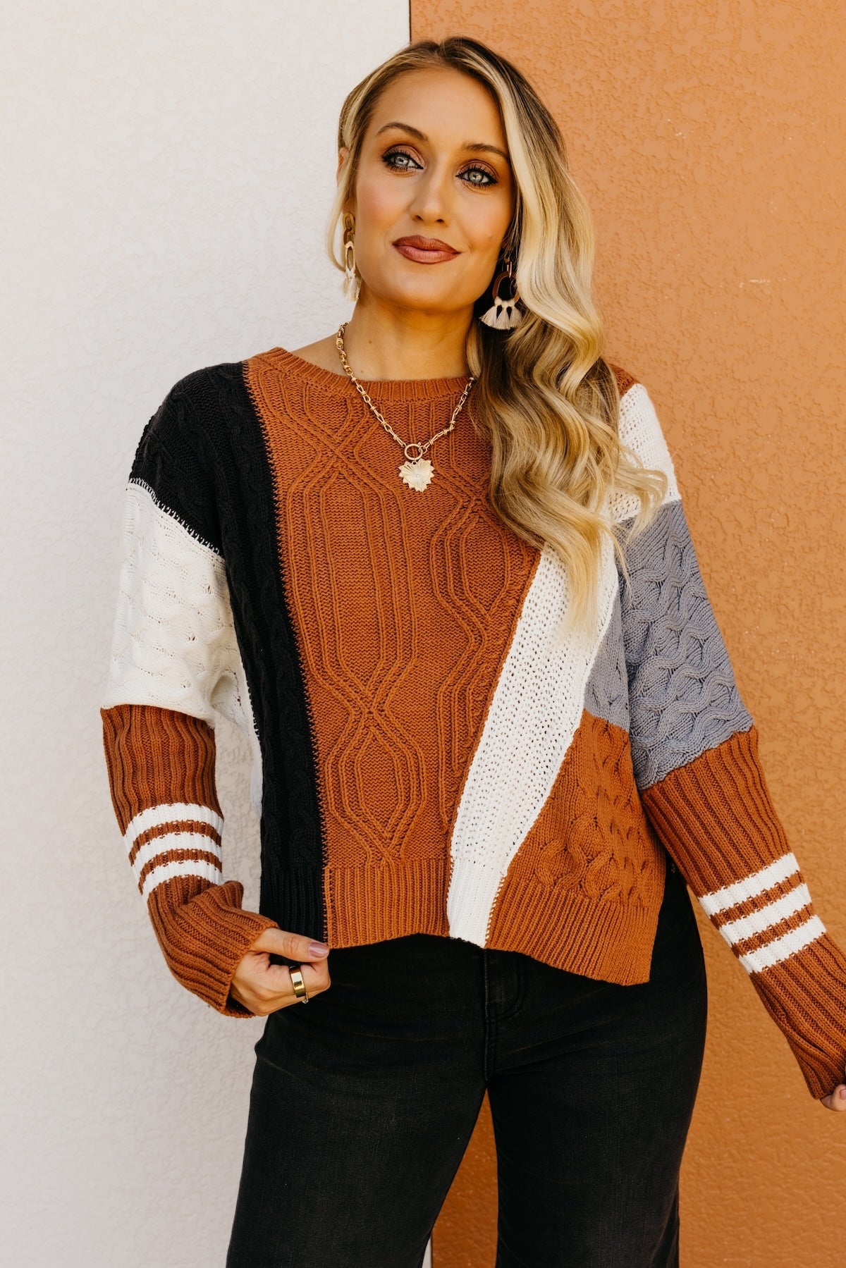 The Halle Color Block Sweater