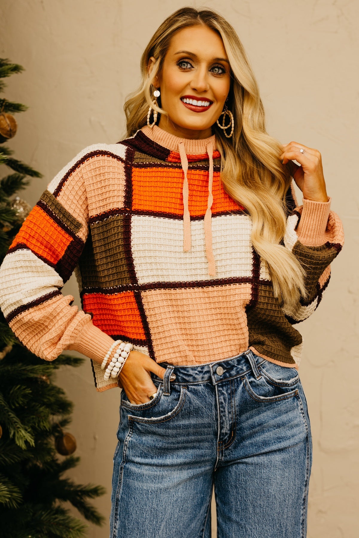 The Hadlee Color Block Drawstring Sweater