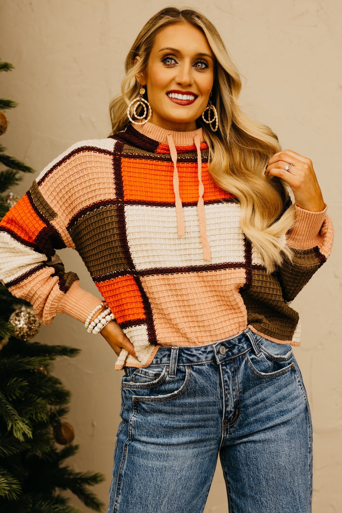 The Hadlee Color Block Drawstring Sweater