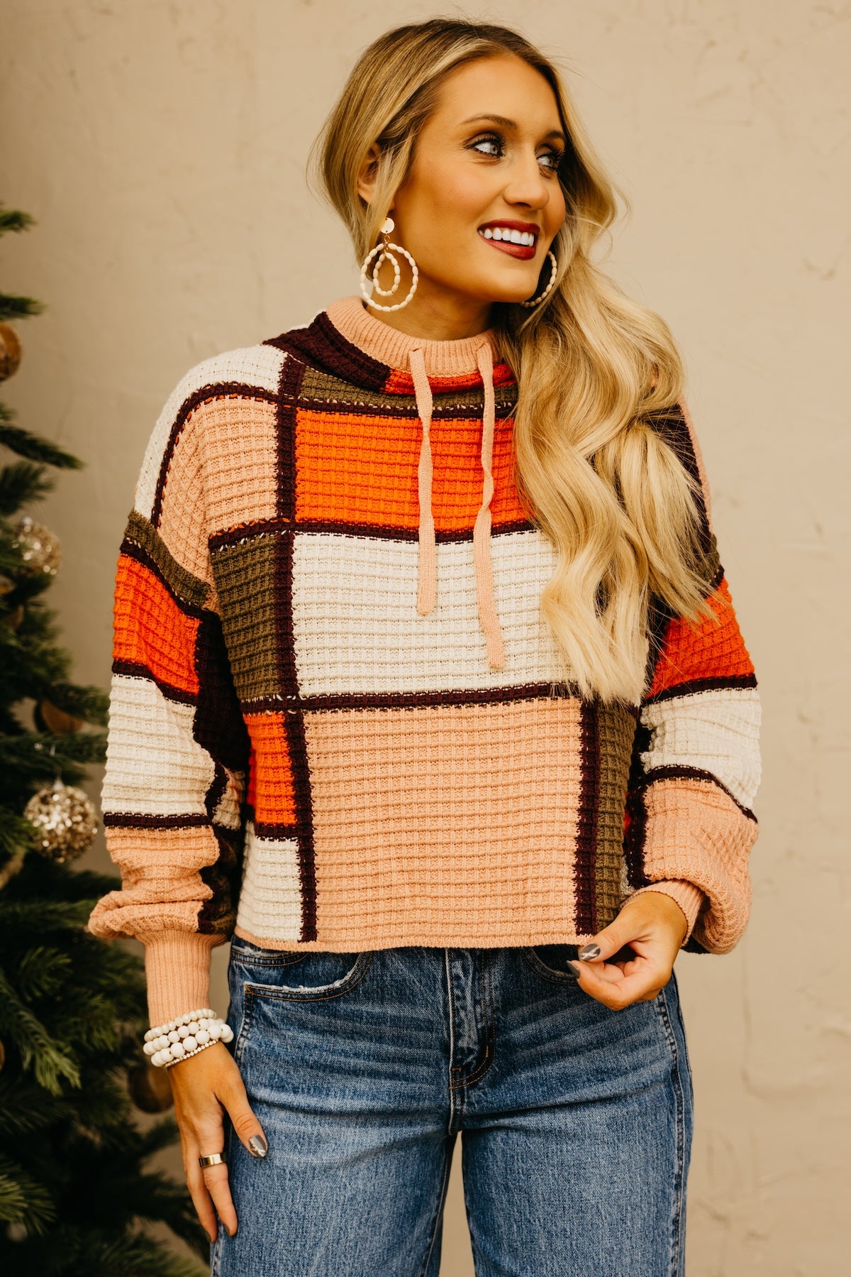 The Hadlee Color Block Drawstring Sweater