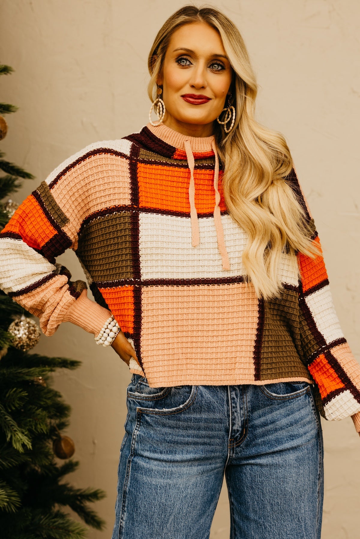 The Hadlee Color Block Drawstring Sweater