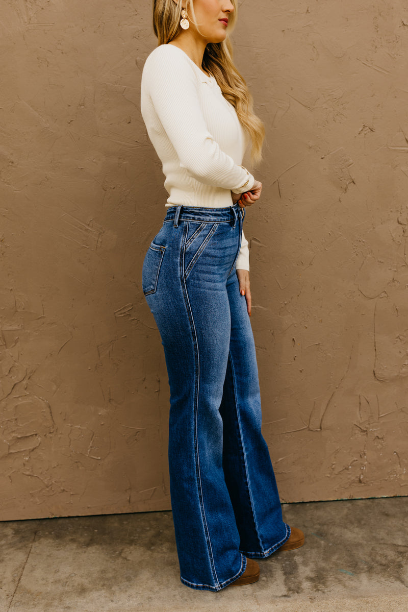 Kan Can Denim | High Rise Wide Flare Jeans - KC9248M-OP – MOD Boutique
