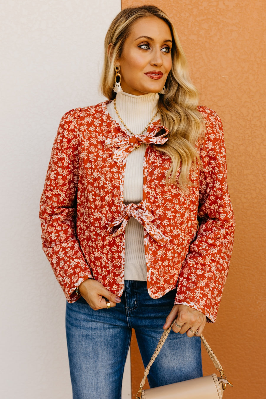 The Magdalena Floral Tie Quilted Jacket