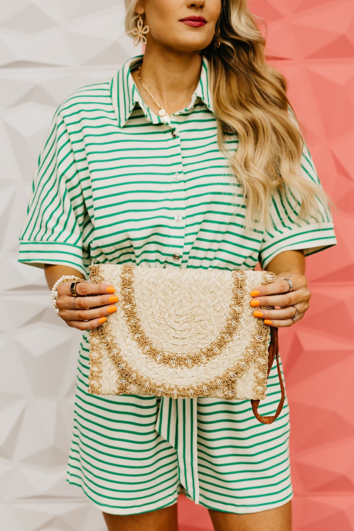 The Hallie Straw Clutch Bag