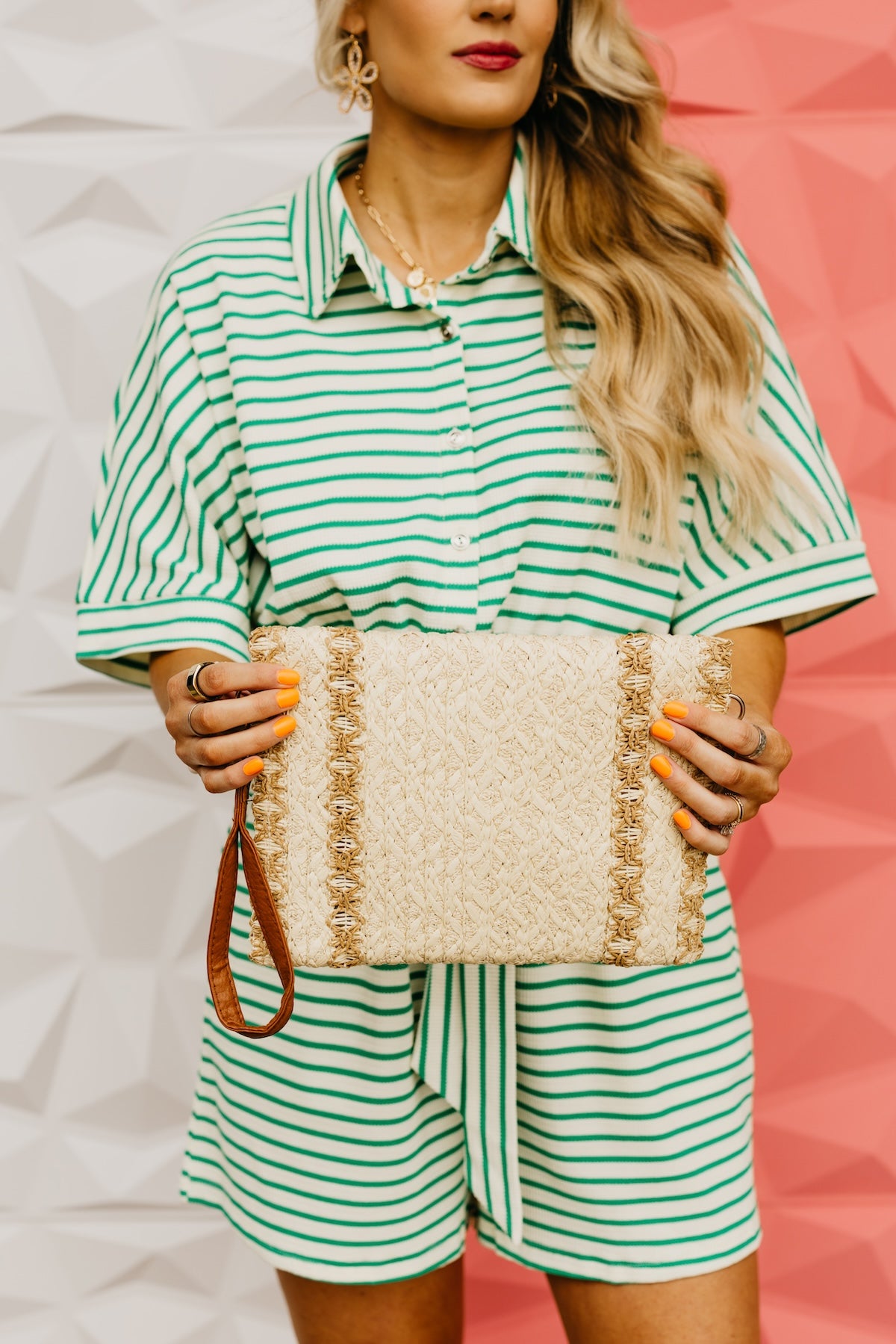 The Hallie Straw Clutch Bag