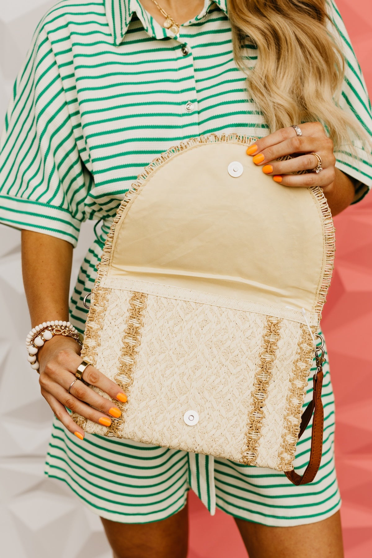 The Hallie Straw Clutch Bag