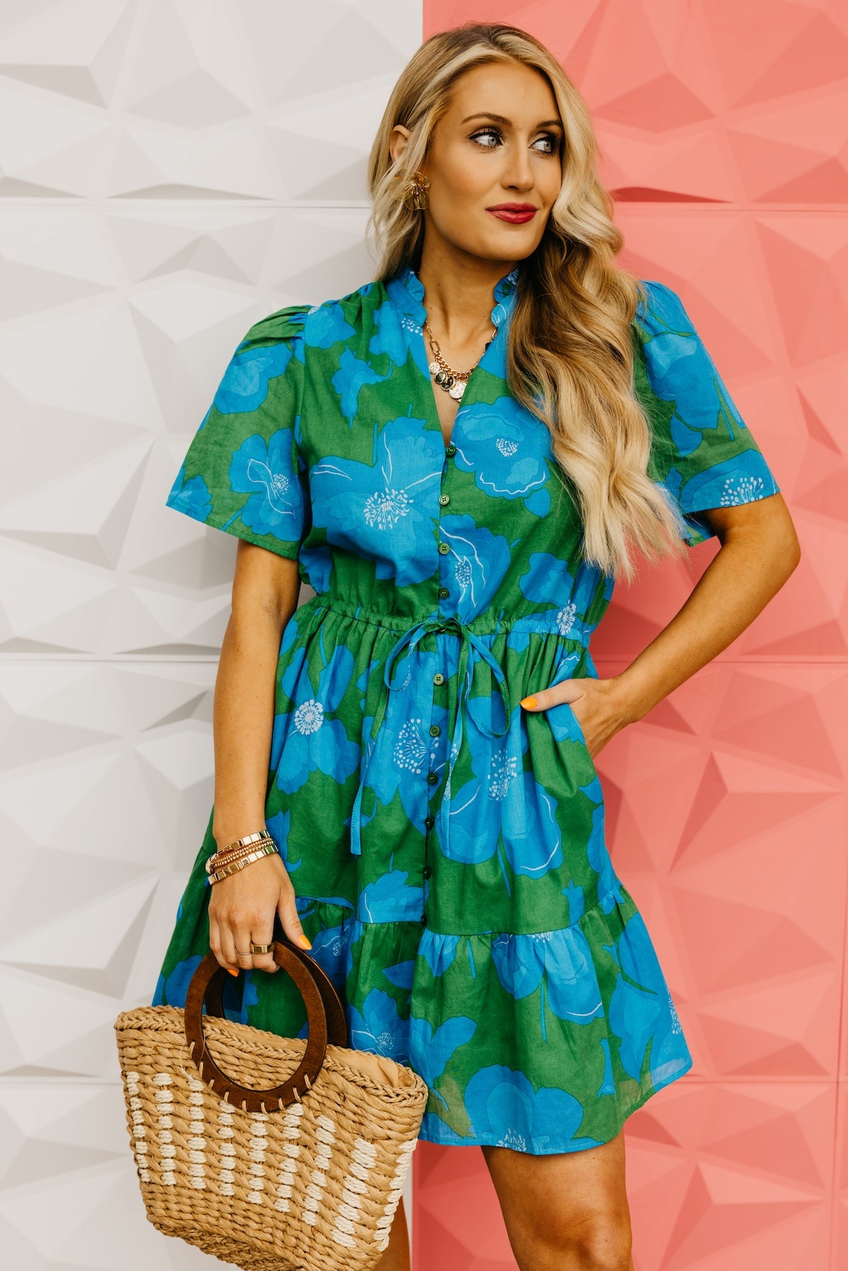 The Brantley Floral Tie Waist Mini Dress