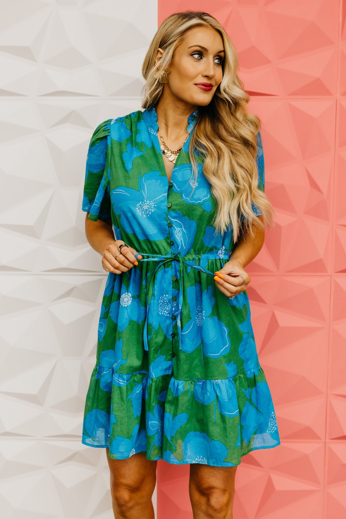 The Brantley Floral Tie Waist Mini Dress