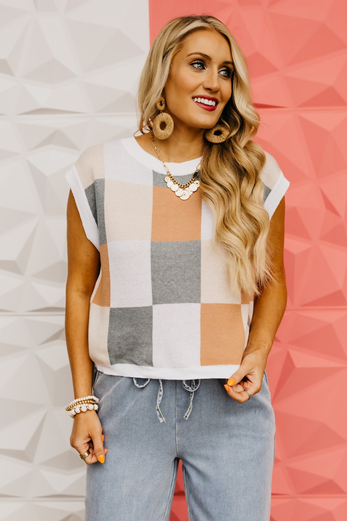 The Zion Checker Print Sweater Vest