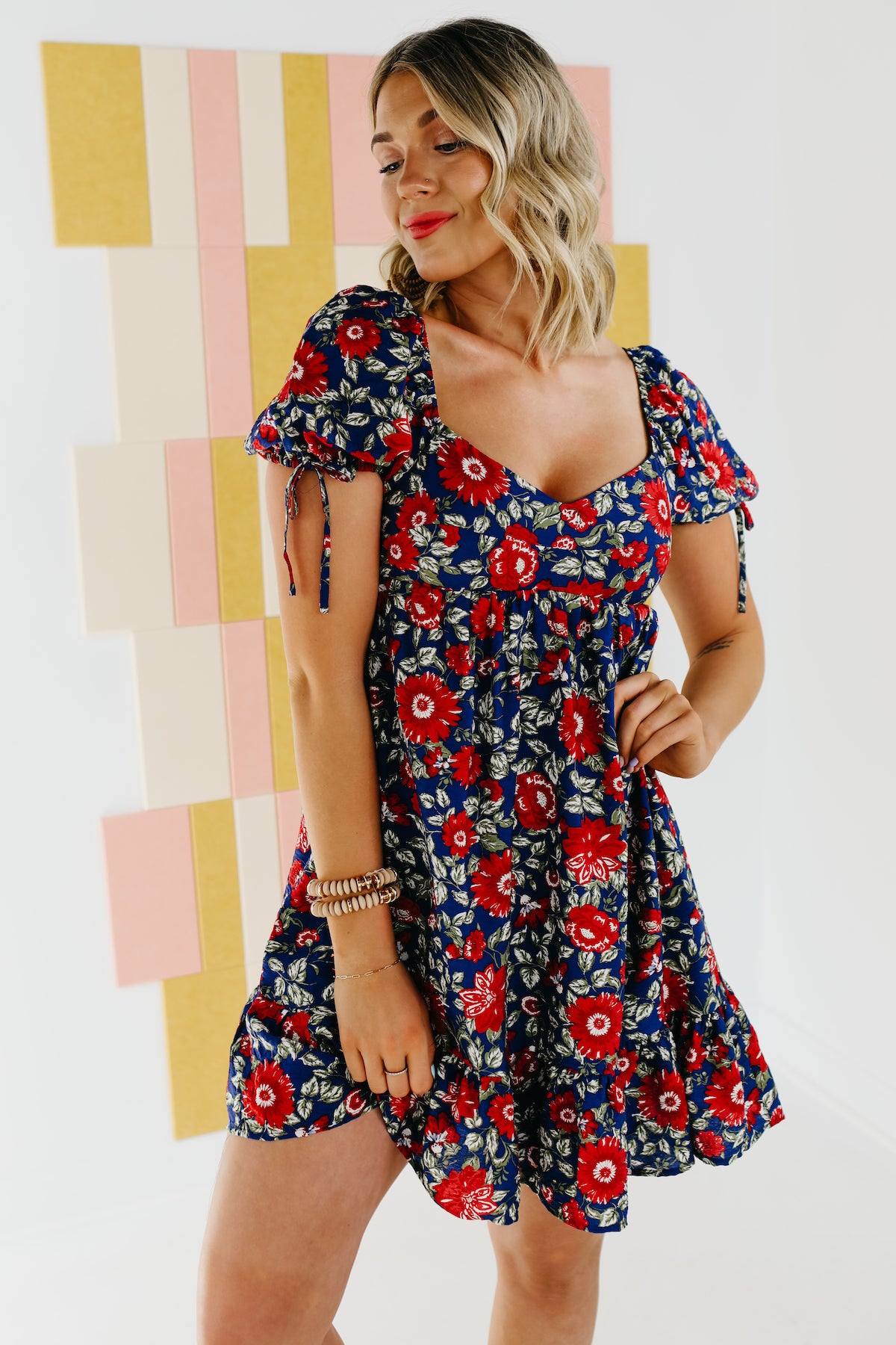 Floral sweetheart dress best sale