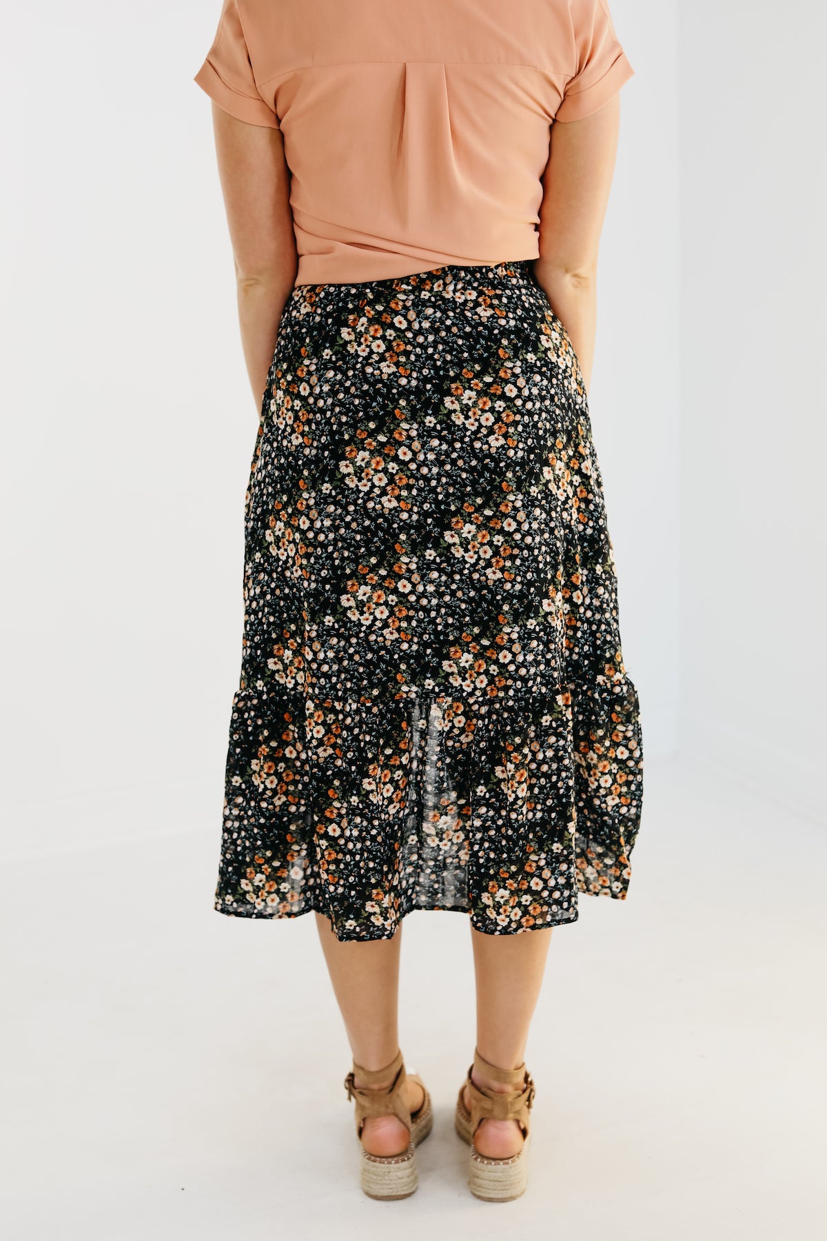 The Brayson High Low Floral Midi Skirt FINAL SALE