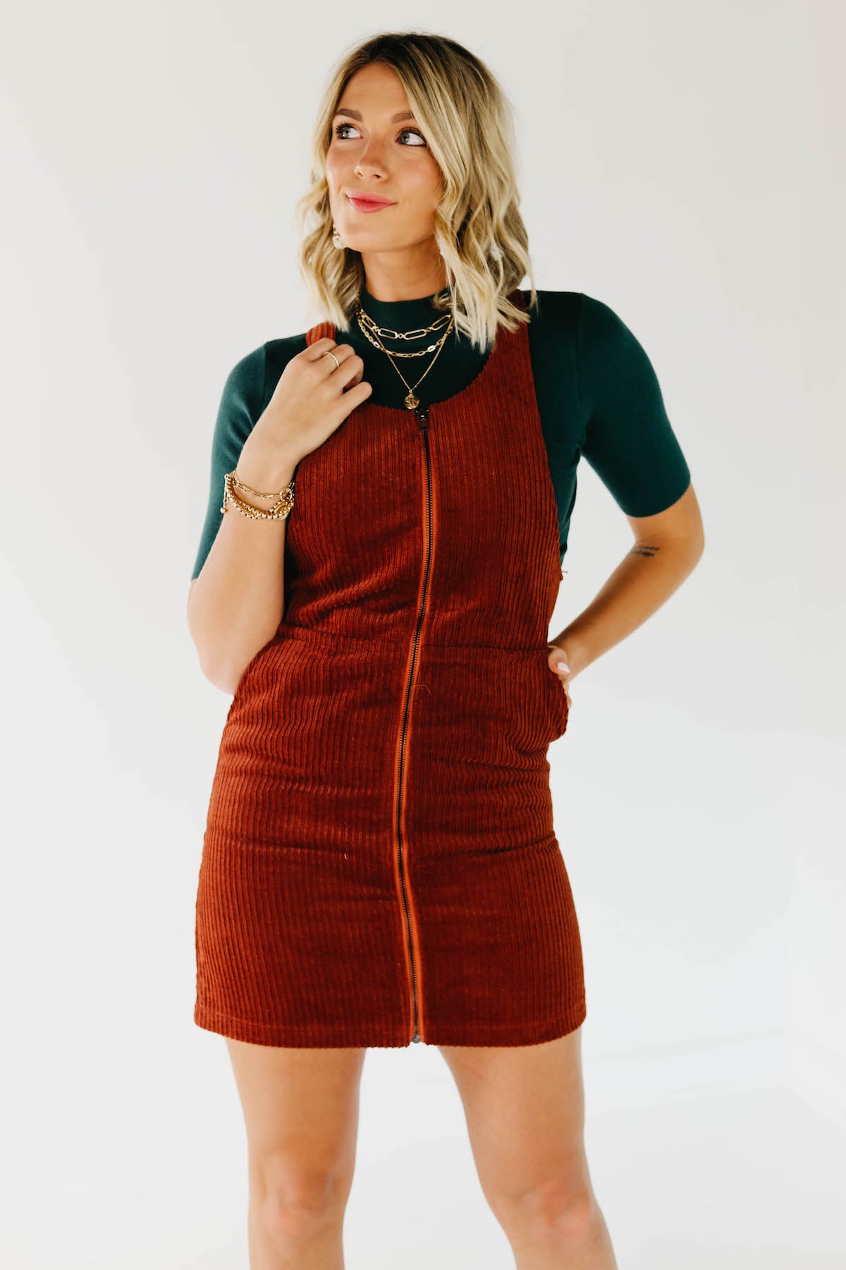 Corduroy jumper hot sale dress